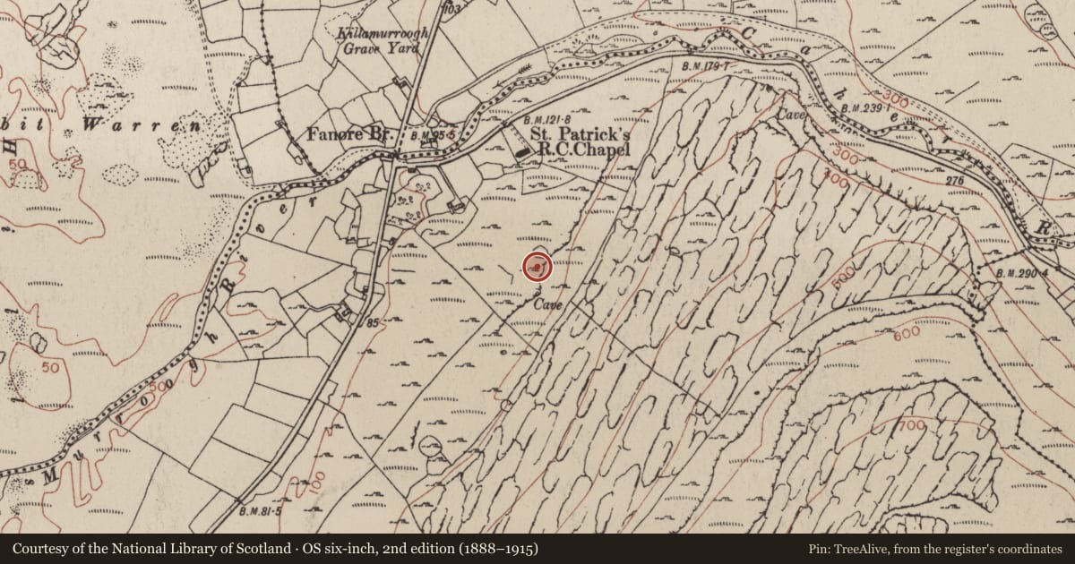 Ordnance Survey six-inch map, 2nd edition (1888–1915) covering the location of House - indeterminate date, Fanore More, County Clare, with a pin at the register's coordinates