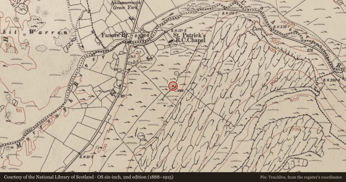 Ordnance Survey six-inch map, 2nd edition (1888–1915) covering the location of Industrial site, Fanore More, County Clare, with a pin at the register's coordinates