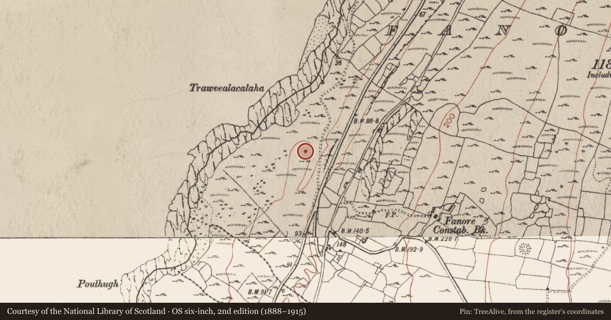 Ordnance Survey six-inch map, 2nd edition (1888–1915) covering the location of Enclosure, Fanore More, County Clare, with a pin at the register's coordinates
