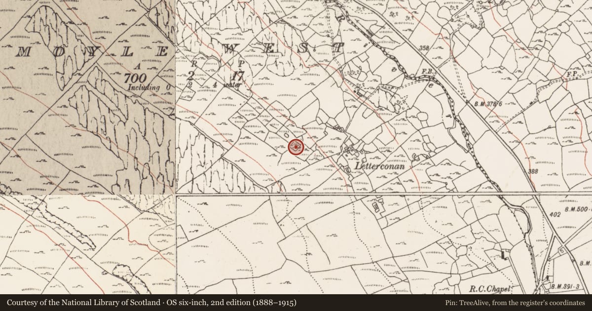 Ordnance Survey six-inch map, 2nd edition (1888–1915) covering the location of Ringfort - cashel, Formoyle West, County Clare, with a pin at the register's coordinates