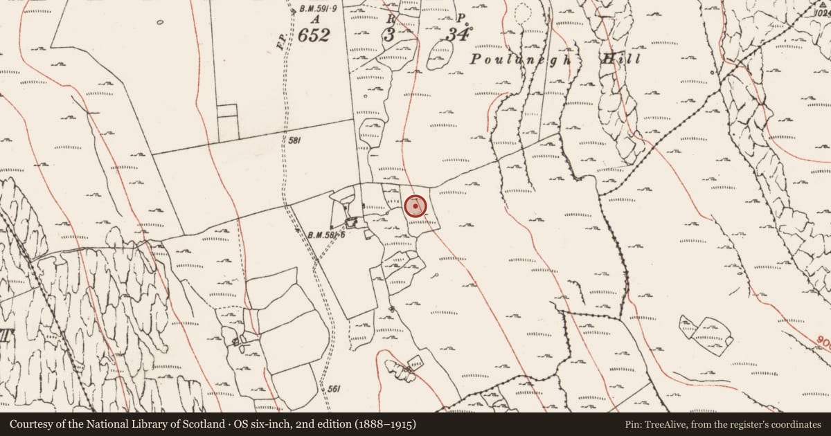 Ordnance Survey six-inch map, 2nd edition (1888–1915) covering the location of Enclosure, Gleninagh South, County Clare, with a pin at the register's coordinates