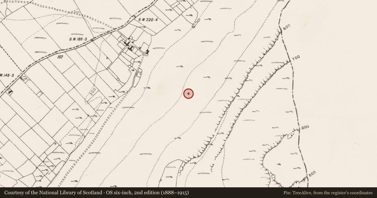 Ordnance Survey six-inch map, 2nd edition (1888–1915) covering the location of Fulacht fia, Oughtmama, County Clare, with a pin at the register's coordinates