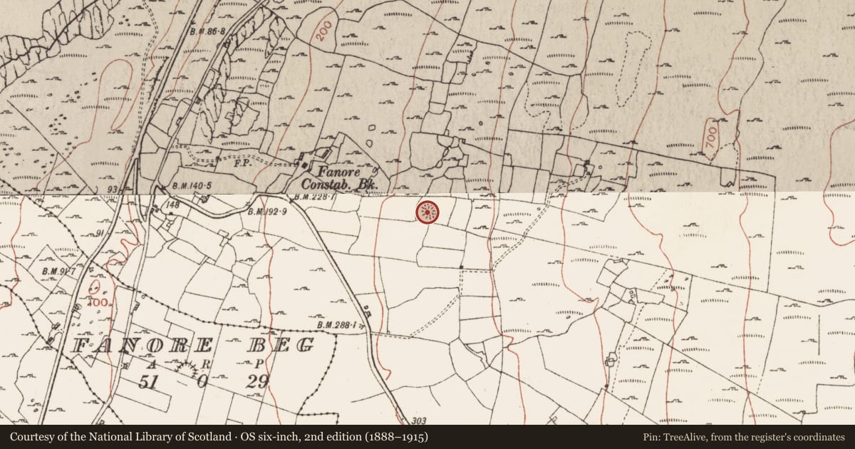 Ordnance Survey six-inch map, 2nd edition (1888–1915) covering the location of Ringfort - rath, Fanore More, County Clare, with a pin at the register's coordinates
