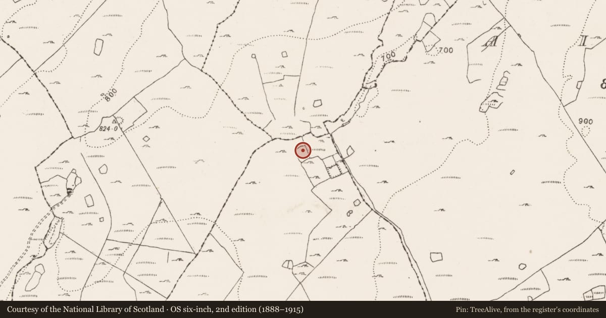 Ordnance Survey six-inch map, 2nd edition (1888–1915) covering the location of Ringfort - cashel, Gleninsheen, County Clare, with a pin at the register's coordinates
