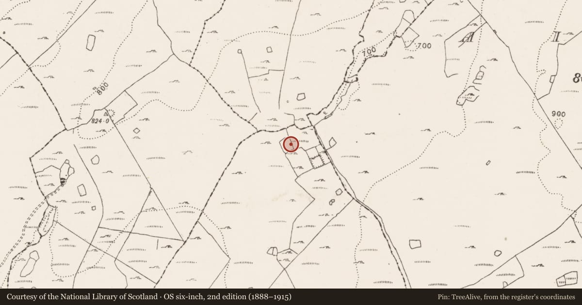 Ordnance Survey six-inch map, 2nd edition (1888–1915) covering the location of House - indeterminate date, Gleninsheen, County Clare, with a pin at the register's coordinates