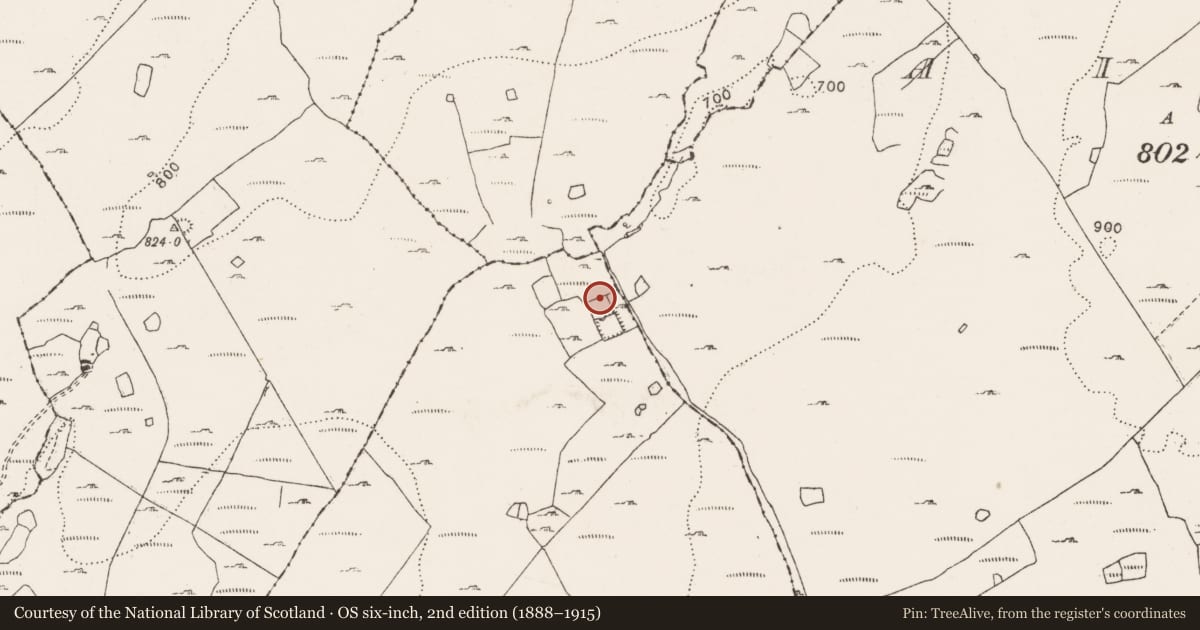 Ordnance Survey six-inch map, 2nd edition (1888–1915) covering the location of Enclosure, Gleninsheen, County Clare, with a pin at the register's coordinates