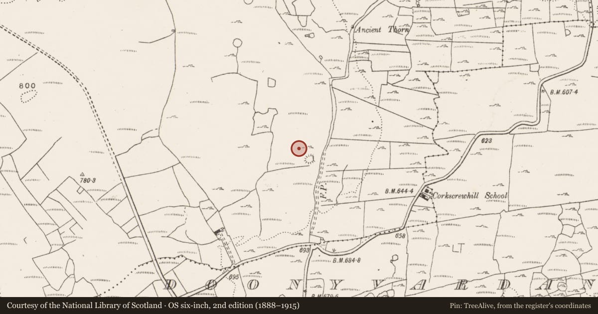 Ordnance Survey six-inch map, 2nd edition (1888–1915) covering the location of Ringfort - cashel, Gragan West, County Clare, with a pin at the register's coordinates