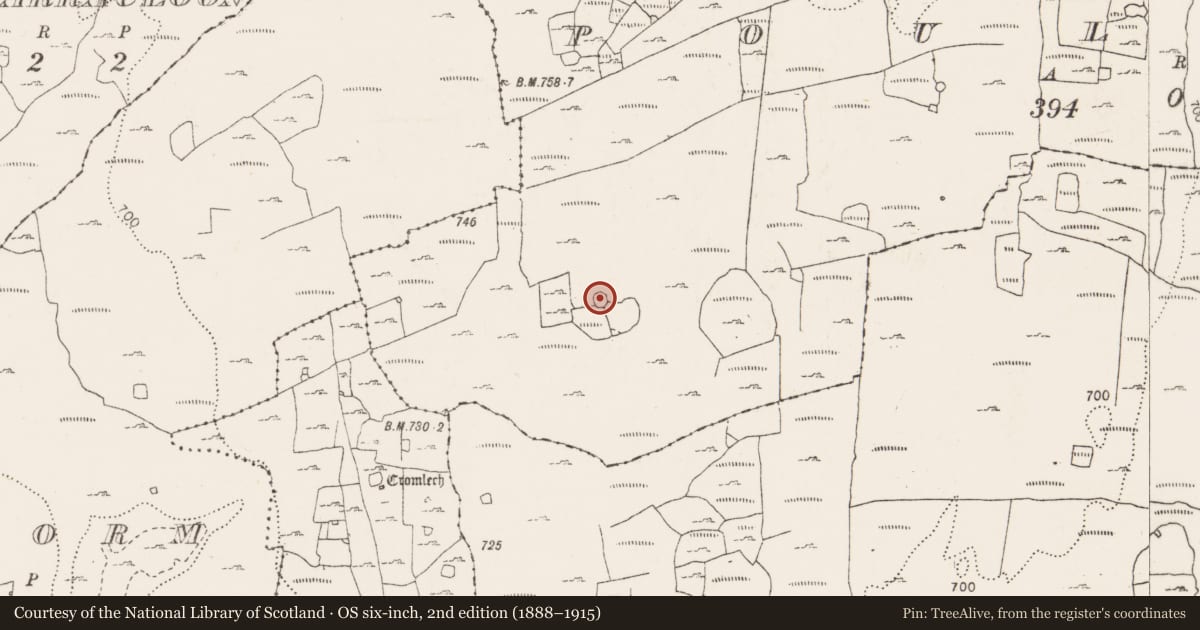 Ordnance Survey six-inch map, 2nd edition (1888–1915) covering the location of Ringfort - cashel, Poulbaun, County Clare, with a pin at the register's coordinates