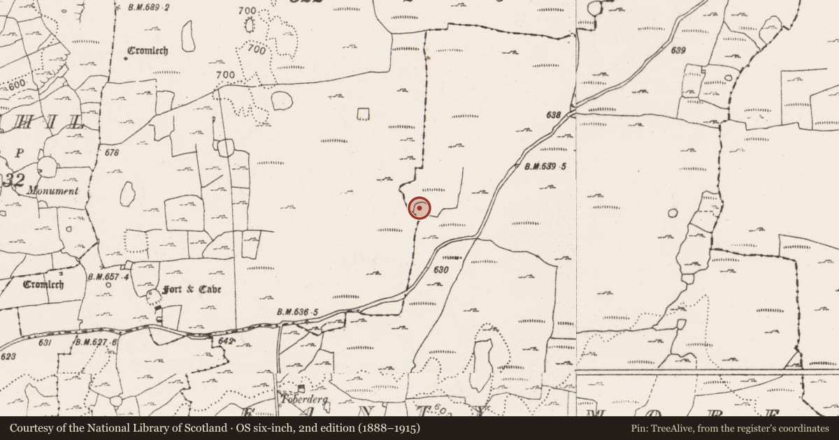 Ordnance Survey six-inch map, 2nd edition (1888–1915) covering the location of Enclosure, Cragballyconoal, Eanty More, County Clare, with a pin at the register's coordinates