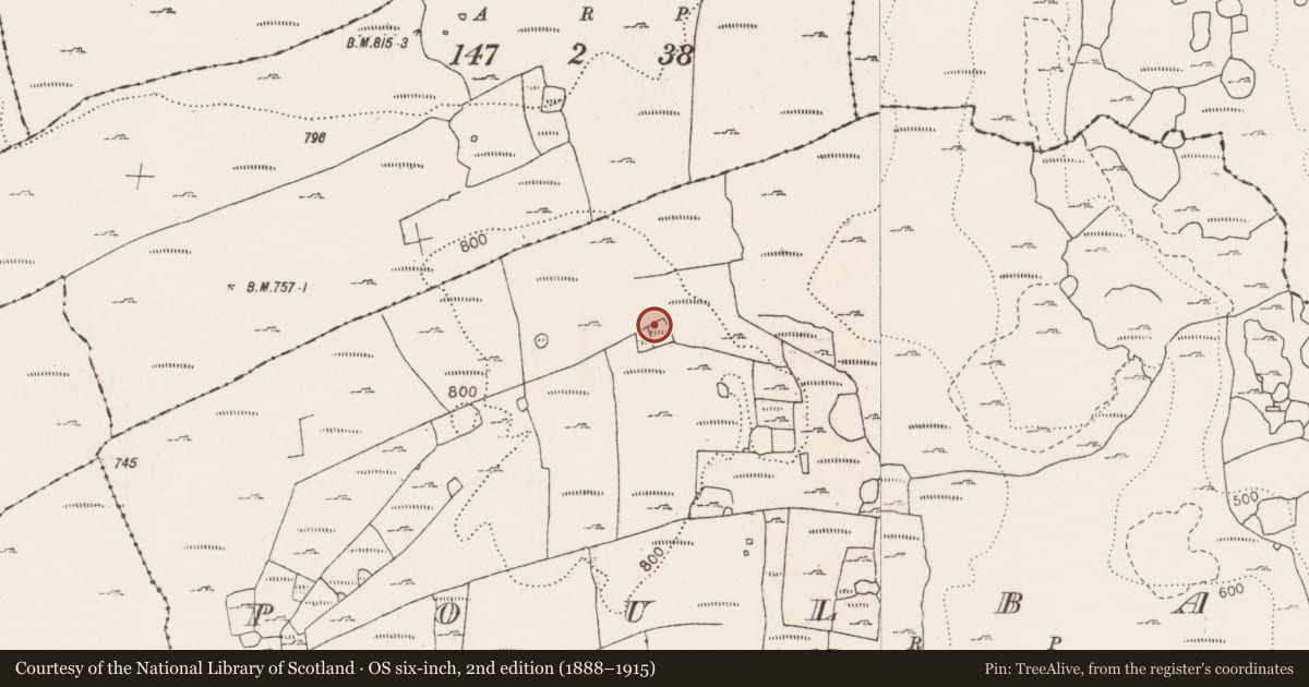 Ordnance Survey six-inch map, 2nd edition (1888–1915) covering the location of Ringfort - cashel, Poulbaun, County Clare, with a pin at the register's coordinates