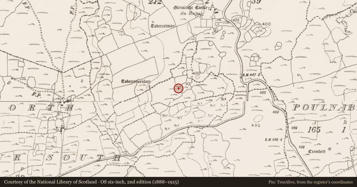 Ordnance Survey six-inch map, 2nd edition (1888–1915) covering the location of House - indeterminate date, Baur North, County Clare, with a pin at the register's coordinates
