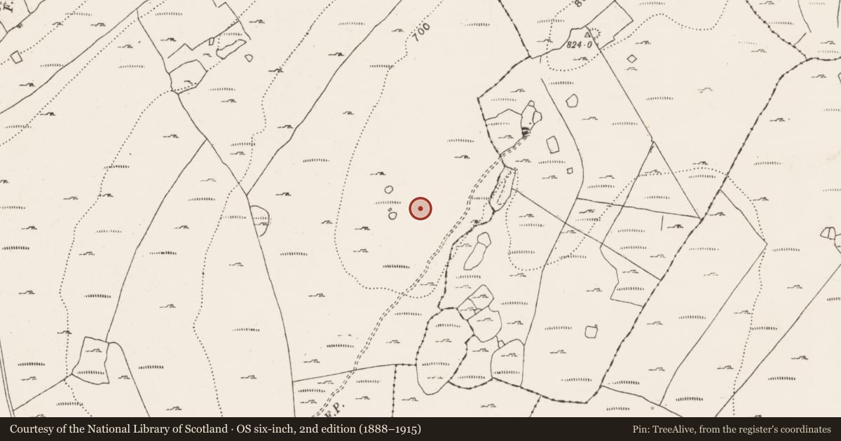 Ordnance Survey six-inch map, 2nd edition (1888–1915) covering the location of Cairn - unclassified, Ballyallaban, County Clare, with a pin at the register's coordinates