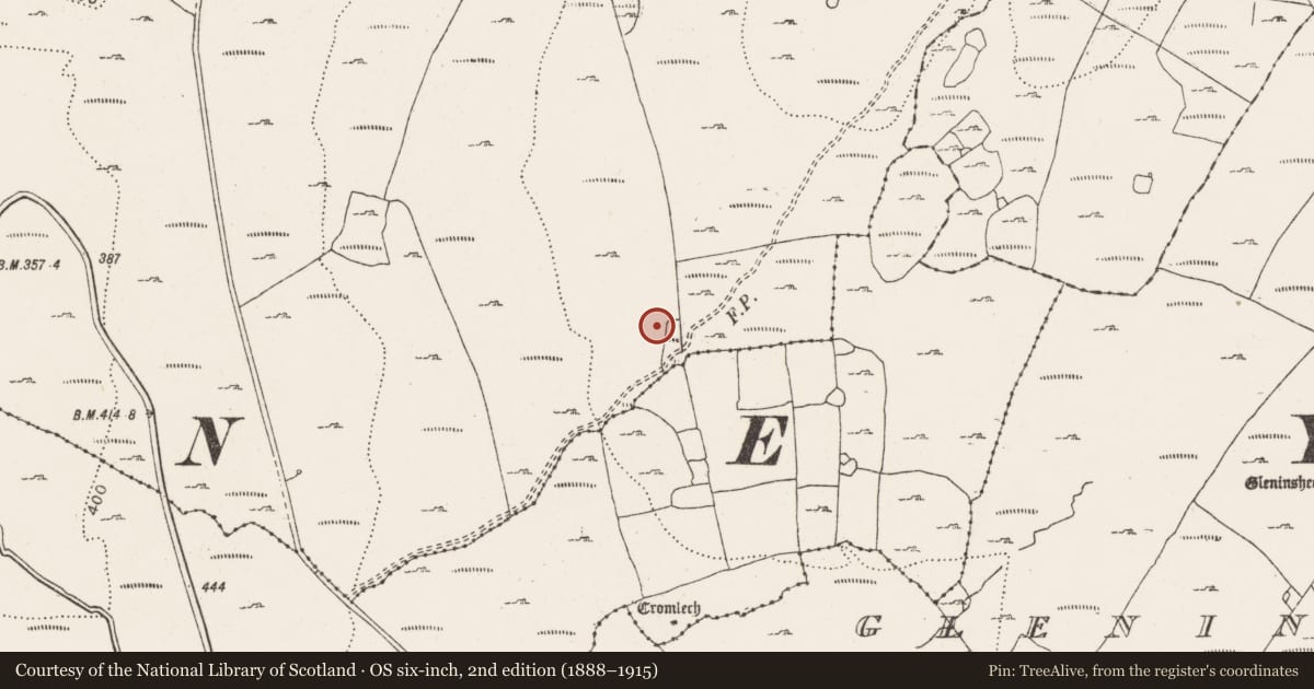 Ordnance Survey six-inch map, 2nd edition (1888–1915) covering the location of Cairn - unclassified, Ballyallaban, County Clare, with a pin at the register's coordinates