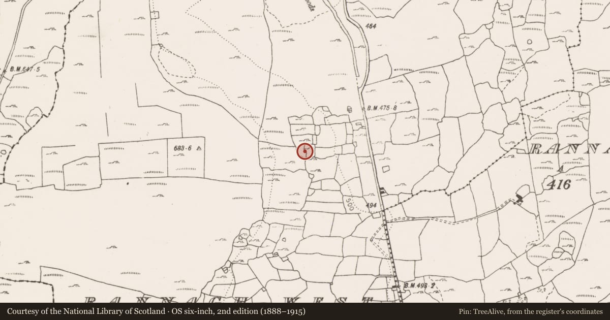 Ordnance Survey six-inch map, 2nd edition (1888–1915) covering the location of House - 18th/19th century, Rannagh West, County Clare, with a pin at the register's coordinates