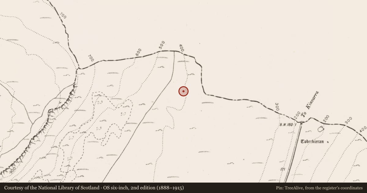 Ordnance Survey six-inch map, 2nd edition (1888–1915) covering the location of Cairn - unclassified, Keelhilla, County Clare, with a pin at the register's coordinates