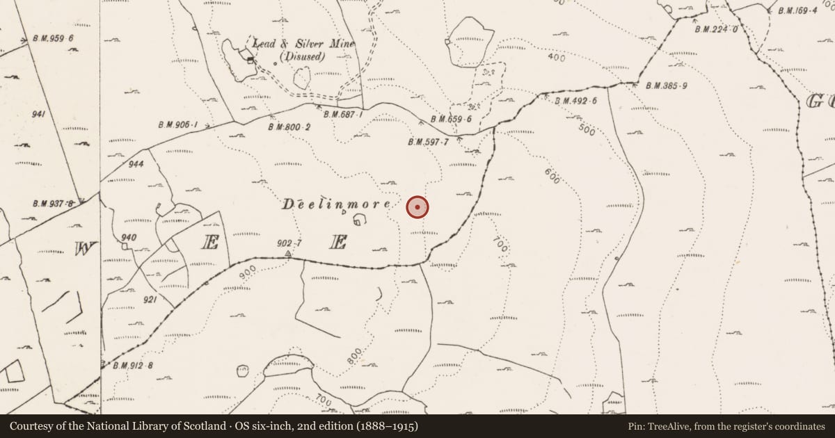 Ordnance Survey six-inch map, 2nd edition (1888–1915) covering the location of Cave, Aillwee, County Clare, with a pin at the register's coordinates