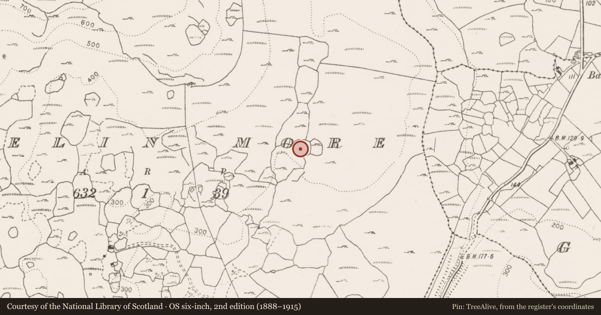 Ordnance Survey six-inch map, 2nd edition (1888–1915) covering the location of Concentric enclosure, Deelin More, County Clare, with a pin at the register's coordinates