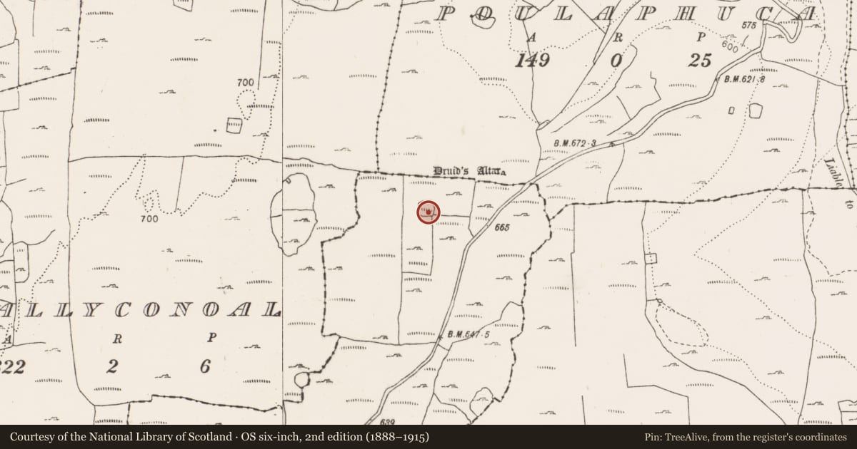 Ordnance Survey six-inch map, 2nd edition (1888–1915) covering the location of Enclosure, Eanty More, County Clare, with a pin at the register's coordinates