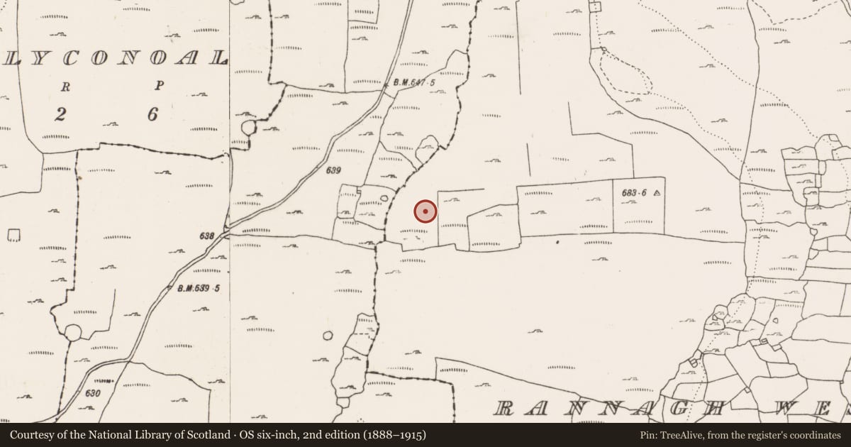 Ordnance Survey six-inch map, 2nd edition (1888–1915) covering the location of Enclosure, Rannagh West, County Clare, with a pin at the register's coordinates
