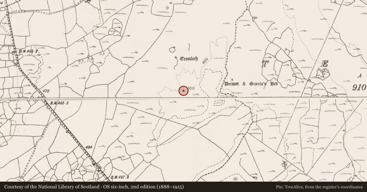 Ordnance Survey six-inch map, 2nd edition (1888–1915) covering the location of Enclosure, Rannagh East, County Clare, with a pin at the register's coordinates