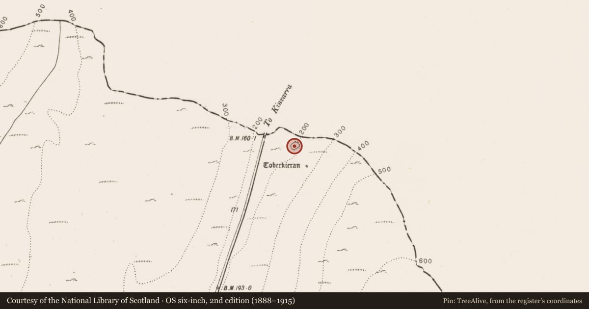 Ordnance Survey six-inch map, 2nd edition (1888–1915) covering the location of Enclosure, Keelhilla, County Clare, with a pin at the register's coordinates