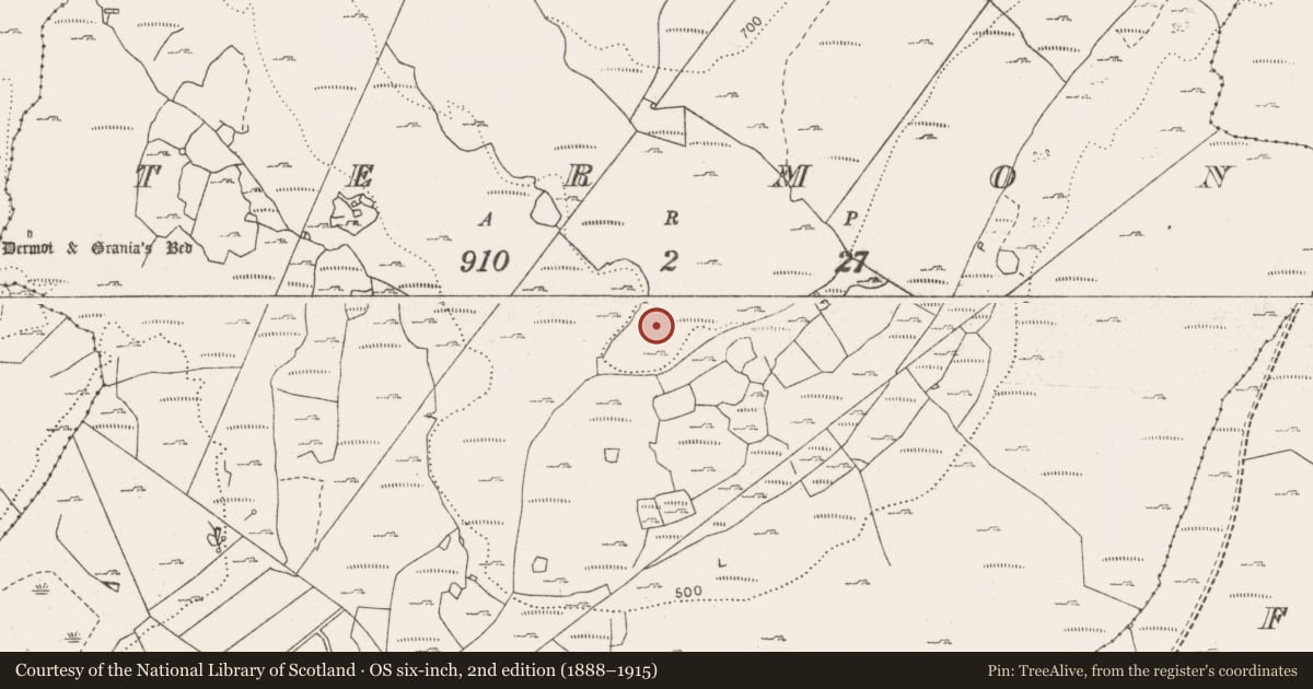 Ordnance Survey six-inch map, 2nd edition (1888–1915) covering the location of Cairn - unclassified, Termon, County Clare, with a pin at the register's coordinates