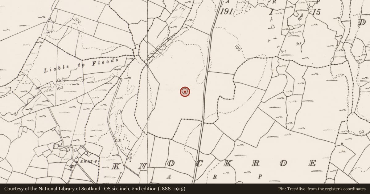 Ordnance Survey six-inch map, 2nd edition (1888–1915) covering the location of Ringfort - cashel, Pouleenacoona, County Clare, with a pin at the register's coordinates