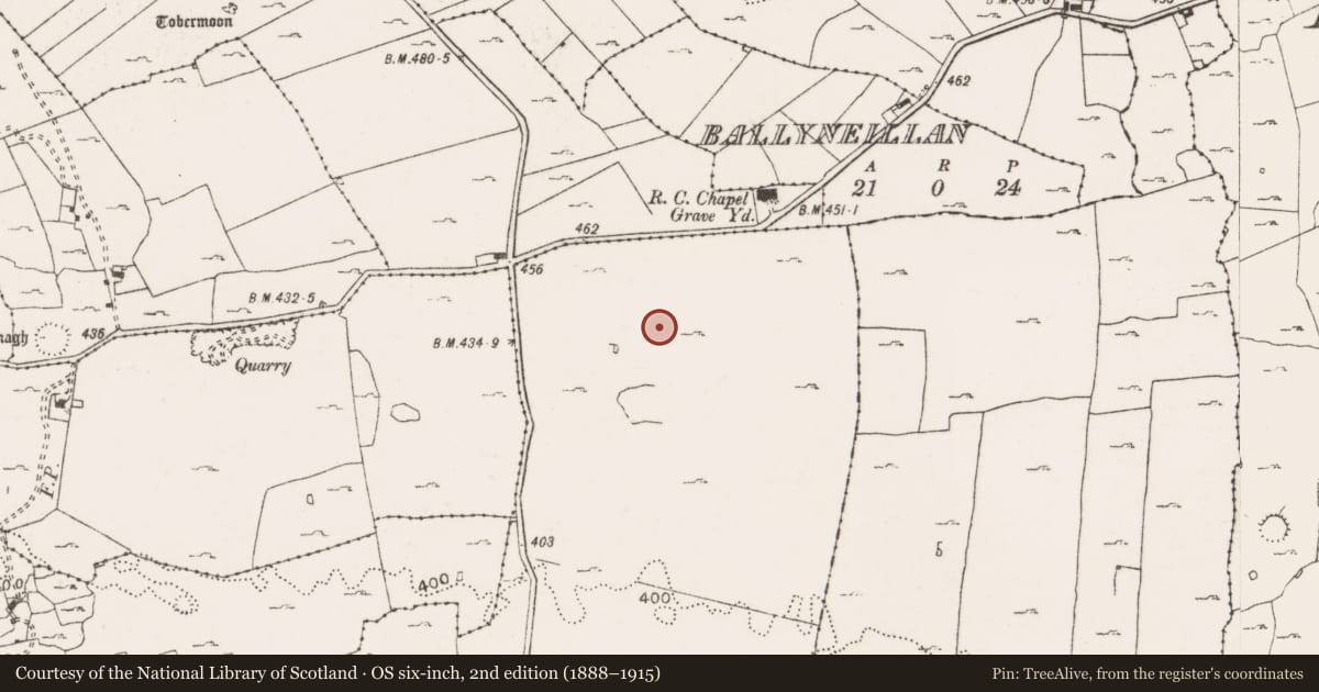 Ordnance Survey six-inch map, 2nd edition (1888–1915) covering the location of House - indeterminate date, Lisdoonvarna, County Clare, with a pin at the register's coordinates