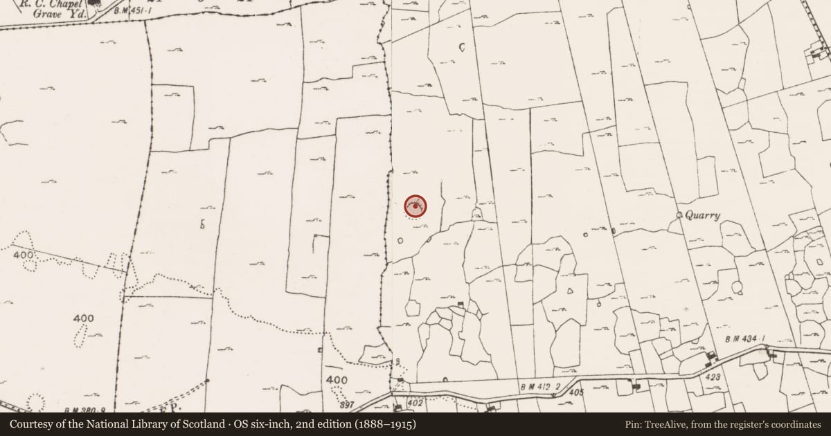 Ordnance Survey six-inch map, 2nd edition (1888–1915) covering the location of House - indeterminate date, Ballyconnoe South, County Clare, with a pin at the register's coordinates
