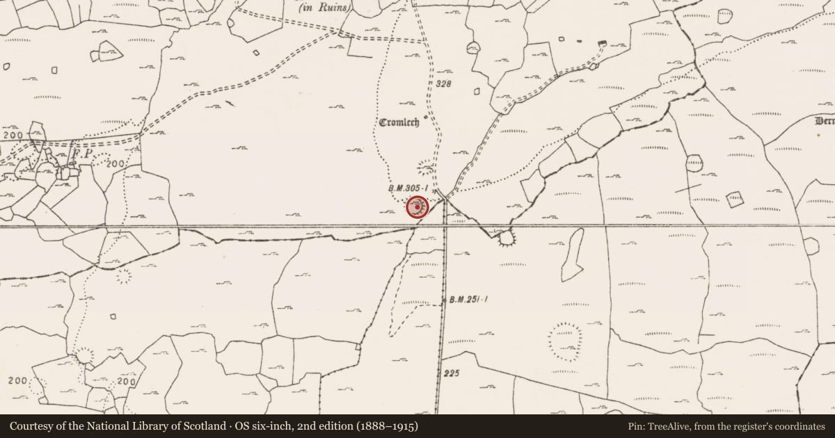 Ordnance Survey six-inch map, 2nd edition (1888–1915) covering the location of Ringfort - cashel, Ballyganner South, County Clare, with a pin at the register's coordinates