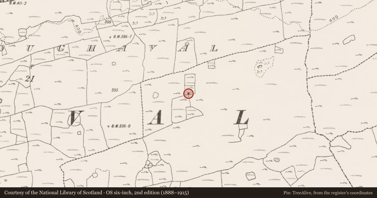 Ordnance Survey six-inch map, 2nd edition (1888–1915) covering the location of House - indeterminate date, Ballyganner North, County Clare, with a pin at the register's coordinates