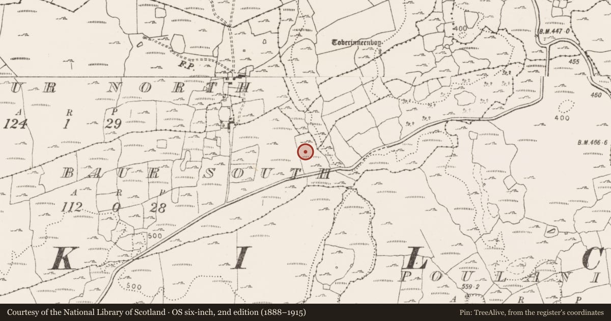 Ordnance Survey six-inch map, 2nd edition (1888–1915) covering the location of Cairn - unclassified, Baur South, County Clare, with a pin at the register's coordinates