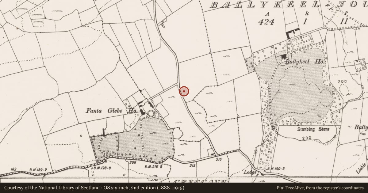 Ordnance Survey six-inch map, 2nd edition (1888–1915) covering the location of Ringfort - cashel, Ballygoonaun, County Clare, with a pin at the register's coordinates