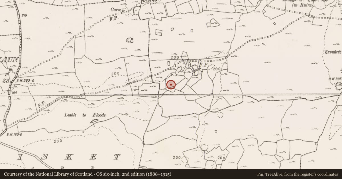 Ordnance Survey six-inch map, 2nd edition (1888–1915) covering the location of House - indeterminate date, Ballyganner South, County Clare, with a pin at the register's coordinates