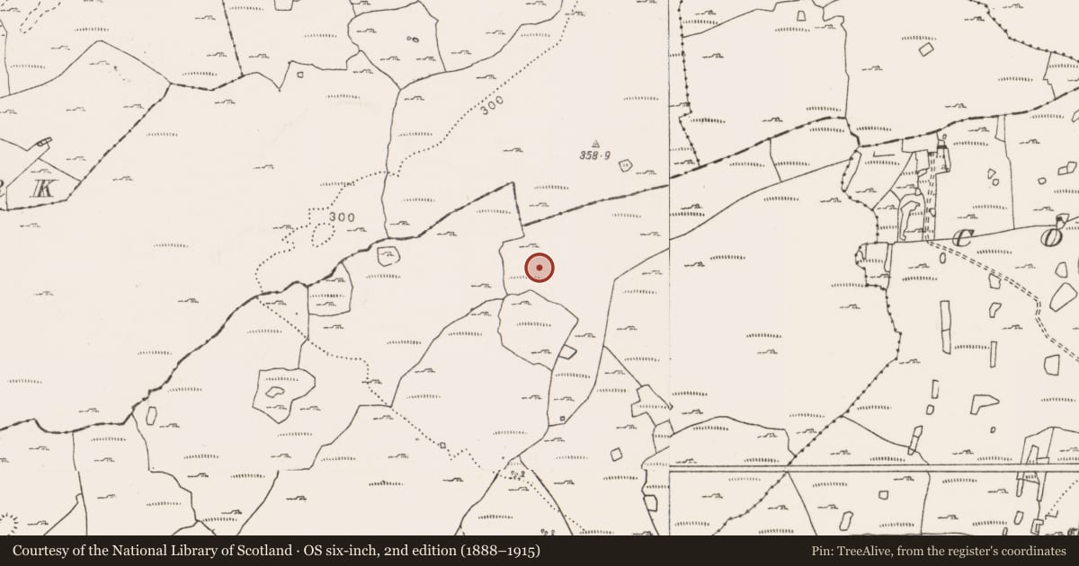 Ordnance Survey six-inch map, 2nd edition (1888–1915) covering the location of Enclosure, Caherfadda, County Clare, with a pin at the register's coordinates