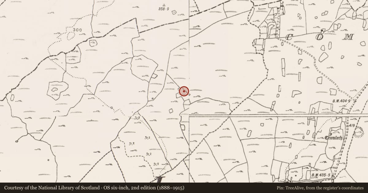 Ordnance Survey six-inch map, 2nd edition (1888–1915) covering the location of Souterrain, Caherfadda, County Clare, with a pin at the register's coordinates