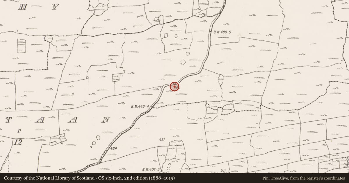 Ordnance Survey six-inch map, 2nd edition (1888–1915) covering the location of Cairn - unclassified, Kiltaan, County Clare, with a pin at the register's coordinates