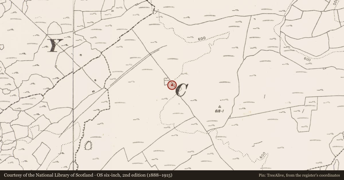 Ordnance Survey six-inch map, 2nd edition (1888–1915) covering the location of Field system, Rannagh West, County Clare, with a pin at the register's coordinates