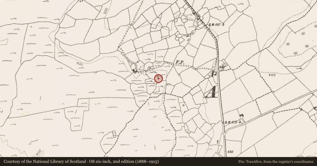 Ordnance Survey six-inch map, 2nd edition (1888–1915) covering the location of Enclosure, Rannagh West, County Clare, with a pin at the register's coordinates