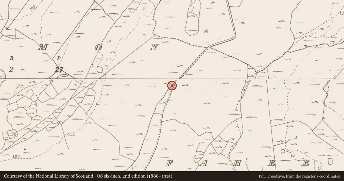 Ordnance Survey six-inch map, 2nd edition (1888–1915) covering the location of Penitential station, Termon, County Clare, with a pin at the register's coordinates
