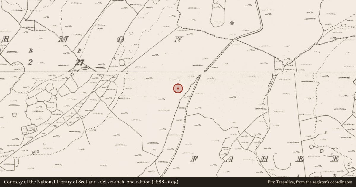 Ordnance Survey six-inch map, 2nd edition (1888–1915) covering the location of Penitential station, Termon, County Clare, with a pin at the register's coordinates