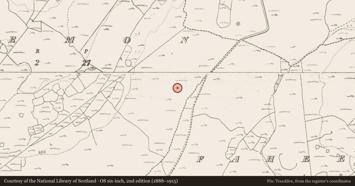 Ordnance Survey six-inch map, 2nd edition (1888–1915) covering the location of Penitential station, Termon, County Clare, with a pin at the register's coordinates