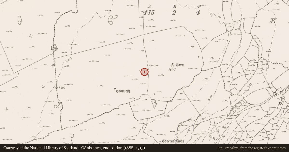 Ordnance Survey six-inch map, 2nd edition (1888–1915) covering the location of Cairn - unclassified, Cappaghkennedy, County Clare, with a pin at the register's coordinates