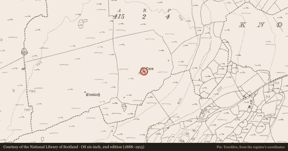 Ordnance Survey six-inch map, 2nd edition (1888–1915) covering the location of Cairn - unclassified, Cappaghkennedy, County Clare, with a pin at the register's coordinates