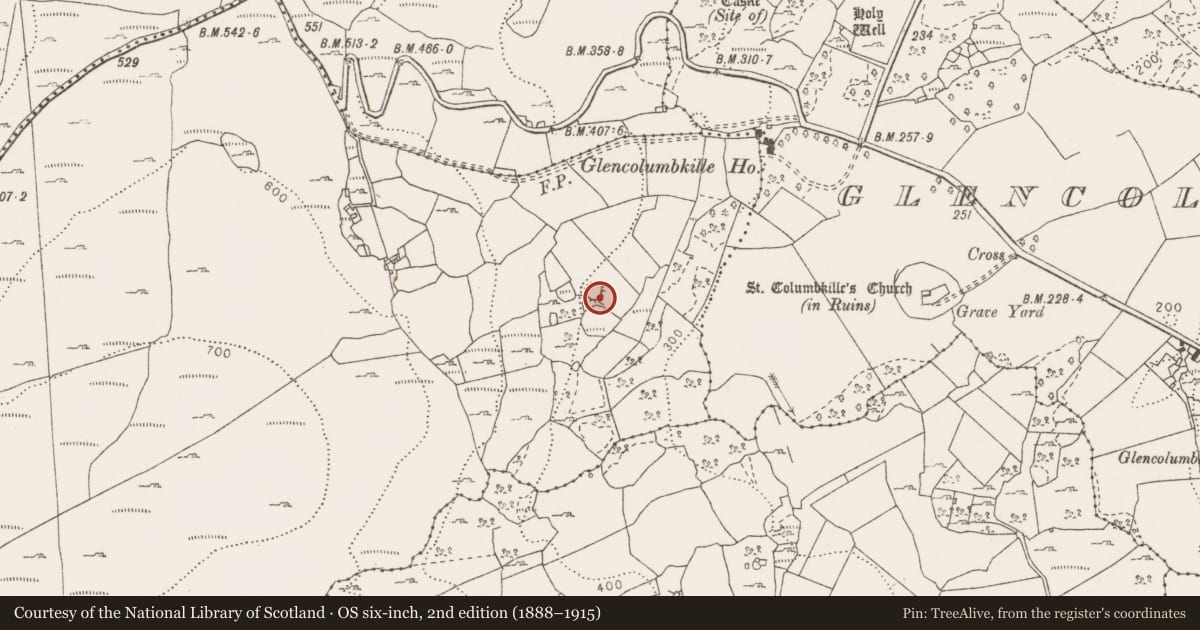 Ordnance Survey six-inch map, 2nd edition (1888–1915) covering the location of Enclosure, Fahee South, County Clare, with a pin at the register's coordinates