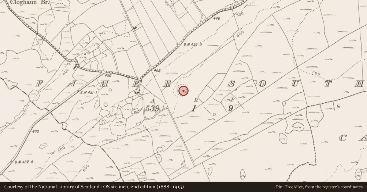 Ordnance Survey six-inch map, 2nd edition (1888–1915) covering the location of Ringfort - rath, Fahee South, County Clare, with a pin at the register's coordinates
