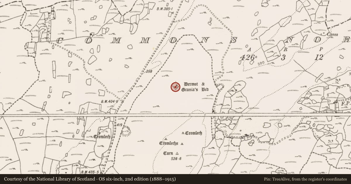 Ordnance Survey six-inch map, 2nd edition (1888–1915) covering the location of Ringfort - cashel, Leana, County Clare, with a pin at the register's coordinates