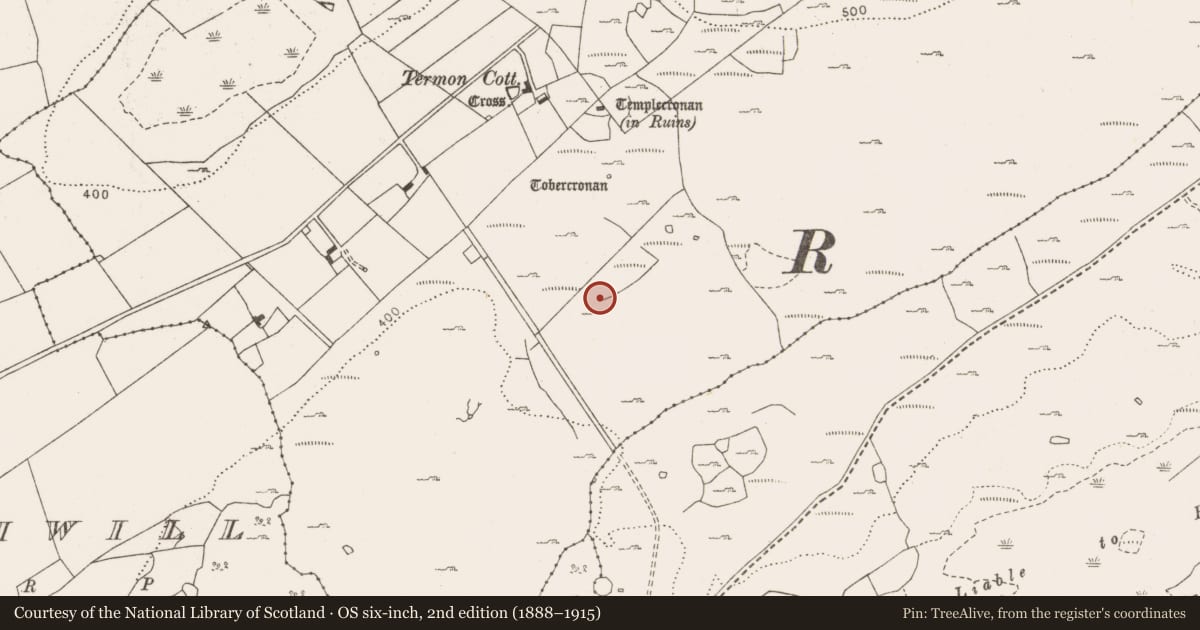 Ordnance Survey six-inch map, 2nd edition (1888–1915) covering the location of Cairn - unclassified, Termon, County Clare, with a pin at the register's coordinates
