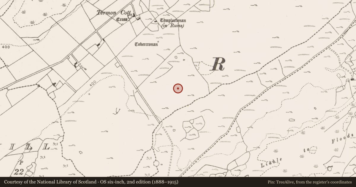 Ordnance Survey six-inch map, 2nd edition (1888–1915) covering the location of Quarry, Termon, County Clare, with a pin at the register's coordinates