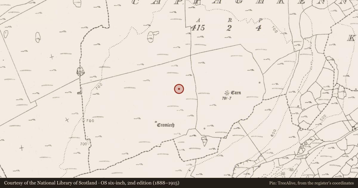 Ordnance Survey six-inch map, 2nd edition (1888–1915) covering the location of Enclosure, Cappaghkennedy, County Clare, with a pin at the register's coordinates